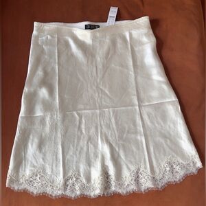 Doen Giulietta silk skirt lookalike J.Crew Gwen satin lace trim skirt S
